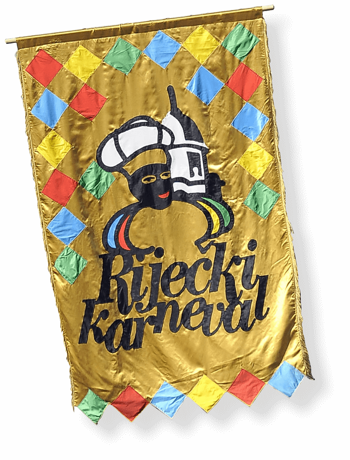 Zastava Riječkog karnevala zlatne boje